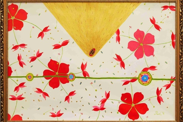 Jelgavas Sv. Trīsvienības baznīcas tornī skatāma igauņu mākslinieces Pusas gleznu izstāde «Pasaules naba»