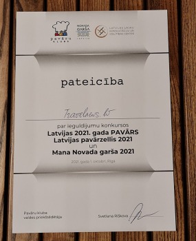 «Latvijas gada pavārs 2021» ir Dinārs Zvidriņš un «Latvijas gada pavārzellis 2021» ir Aleksandra Krūka 39