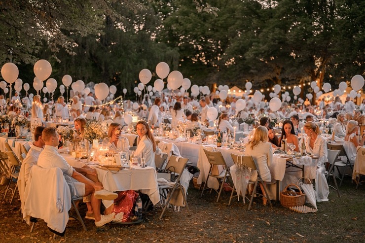 Jau astoto gadu daudzi simti ļaužu svin iedvesmojošās pop-up piknika vakariņas «Lelegante Pop–Up Picnic». Foto: Artūrs Martinovs 321122