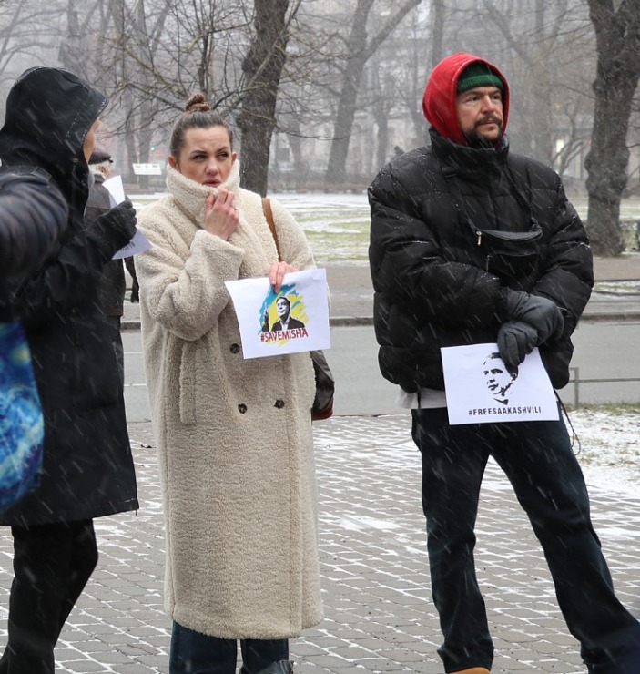 Rīgā notiek atbalsta akcija bijušajam Gruzijas prezidentam Mihaelam Saakašvili 333139