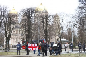 Rīgā notiek atbalsta akcija bijušajam Gruzijas prezidentam Mihaelam Saakašvili 11