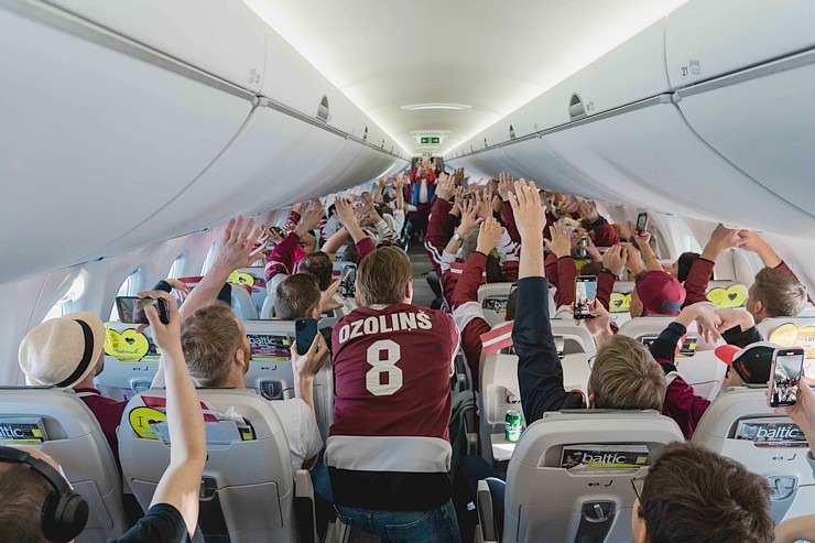 «airBaltic» sadarbībā ar Latvijas Hokeja federāciju organizē fanu lidojumus uz Tamperi 336885