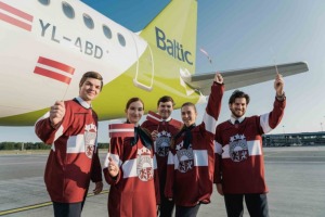 «airBaltic» sadarbībā ar Latvijas Hokeja federāciju organizē fanu lidojumus uz Tamperi 1