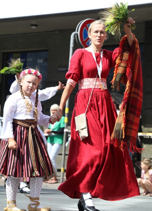 Foto mirkļi no dziesmu un deju svētku dalībnieku gājiena Rīgā - «Novadu dižošanās» 339097