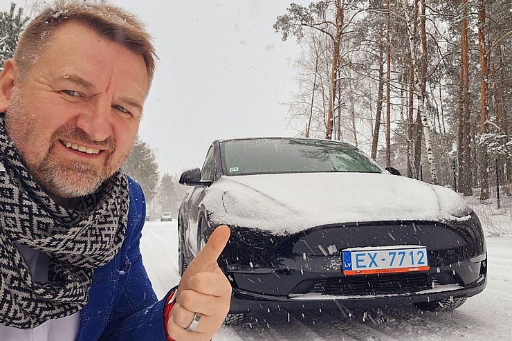 Apceļojam sniegoto Latviju ar auto nomas «Sixt Latvija» spēkratu «Tesla Y Long Range AWD» 349115