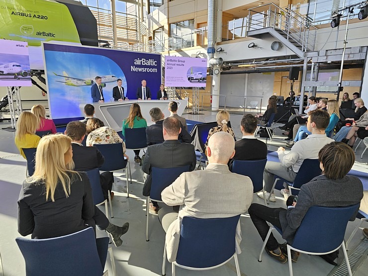 «airBaltic» īpašā preses konferencē ziņo par 2023.gada rezultātiem 350606