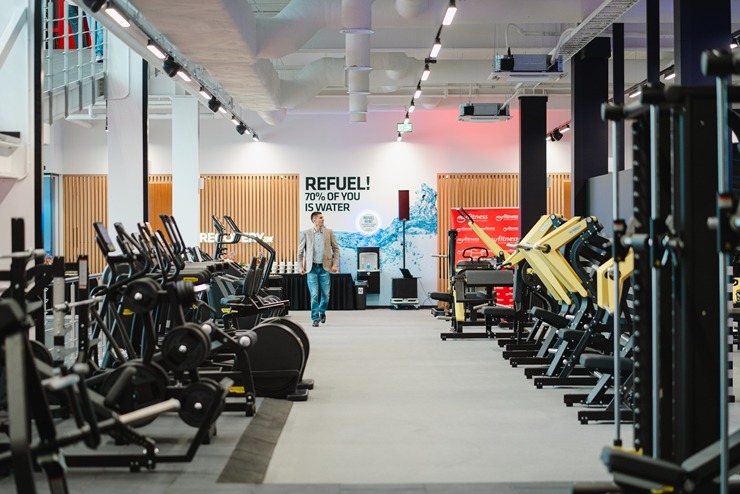Daži fotomirkļi no jaunā sporta kluba «MyFitness Pļavnieki» biznesa centrā «MARS». Foto: Edijs Elksnis 371401