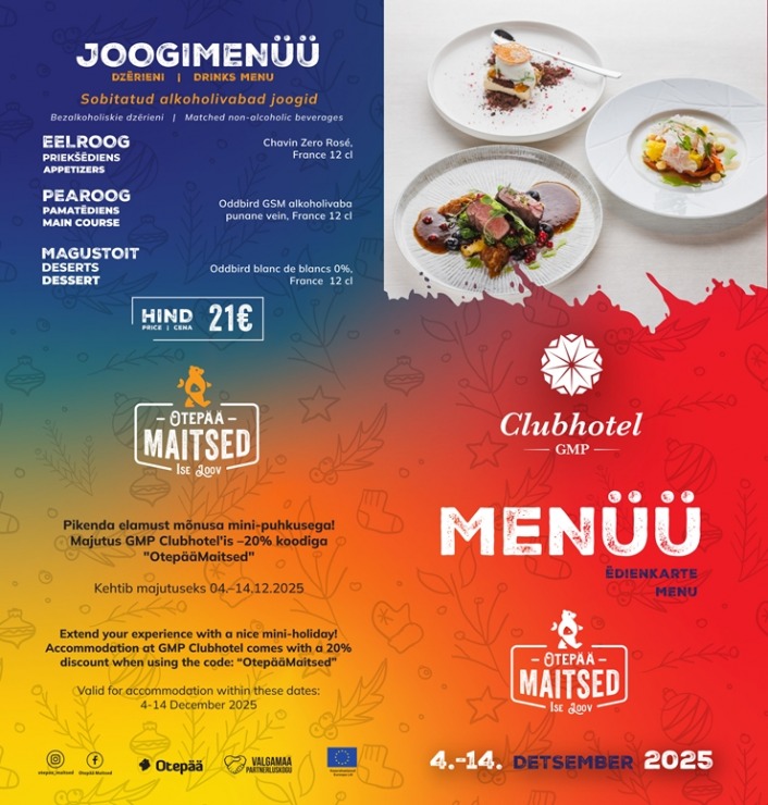 Ievērtē restorānu festivāla «Otepē garšas» šefpavāru ēdienus 29 - 38 eiro vērtībā. Foto: otepaa.ee 382061