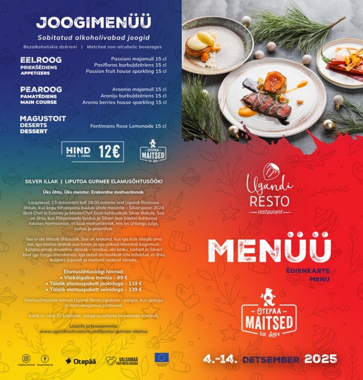 Ievērtē restorānu festivāla «Otepē garšas» šefpavāru ēdienus 29 - 38 eiro vērtībā. Foto: otepaa.ee 382096