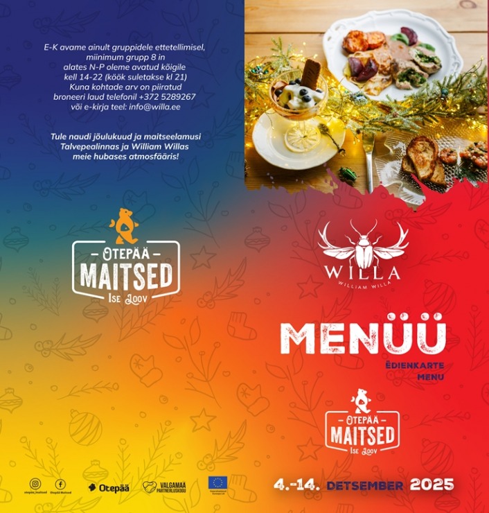 Ievērtē restorānu festivāla «Otepē garšas» šefpavāru ēdienus 29 - 38 eiro vērtībā. Foto: otepaa.ee 382109