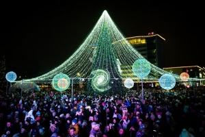 Daugavpils «Sapņu galaktikas» galvenā Ziemassvētku egle ir viena no skaistākajām Latvijā. Foto: Margarita Vigule 9