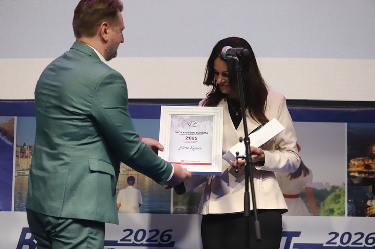 Tūrisma izstādē «Balttour 2026» tiek pasniegtas «GADA CILVĒKS TŪRISMĀ 2025» balvas. Foto: Rojs Maizītis 386074