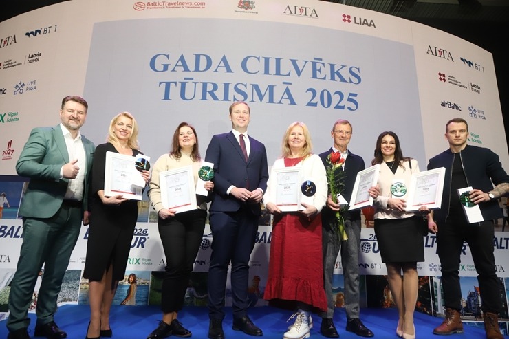 Tūrisma izstādē «Balttour 2026» tiek pasniegtas «GADA CILVĒKS TŪRISMĀ 2025» balvas. Foto: Rojs Maizītis 386100