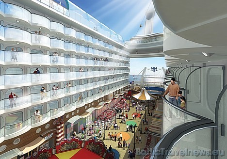 Kruīzu kuģis Oasis of the Seas spēs uz klaja uzņemt 5 400 pasažierus un izklaidēs 15 restorānos un bāros, divos nakts klubos, teātrī, kazino, fitnesa  29793