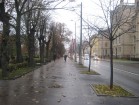 Pilsētnieki steidzas savās gaitās gar Latvijas Universitātes galveno ēku 9