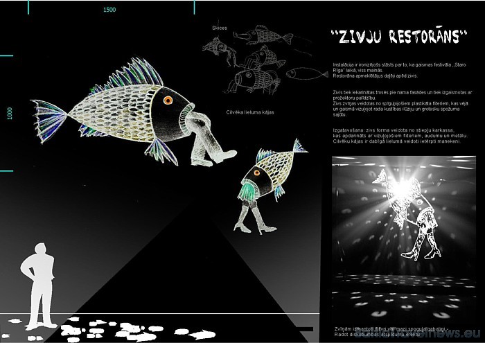 Konkursā tika izvērtēts gan vizuāli tehniskais noformējums, gan īstenošanas iespējas un arī atbilstība specifikai - zivju restorānam un stila viesnīca 52245