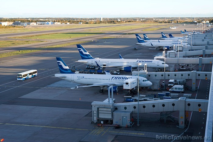 Lidsabiedrības Finnair lidmašīnas Helsinku lidostā
Foto: Finavia 53592