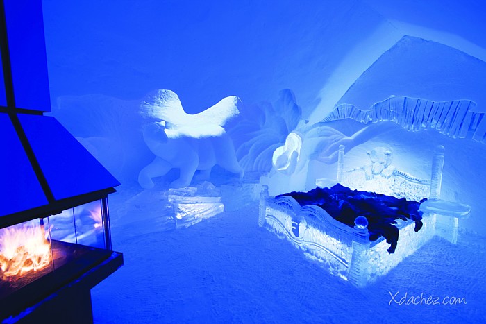 Viesnīca Hôtel de Glace atrodas Kvebekā, kur temperatūra ziemā ir no -25°C līdz 5°C 
Foto: ©Xdachez.com 53893