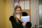 Kristīne Grīnberga saņem dāvanu karti numuram ar brokastīm divām personām četru zvaigžņu viesnīcā Hotel Kaunas 3