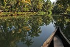 Kluss un ļoti zaļš izbrauciens ar kanoe laivu pa mazajām Kollam Backwaters upēm un kanāliem, vietējo sadzīvi vērojot. Foto: Guna Bērziņa 21
