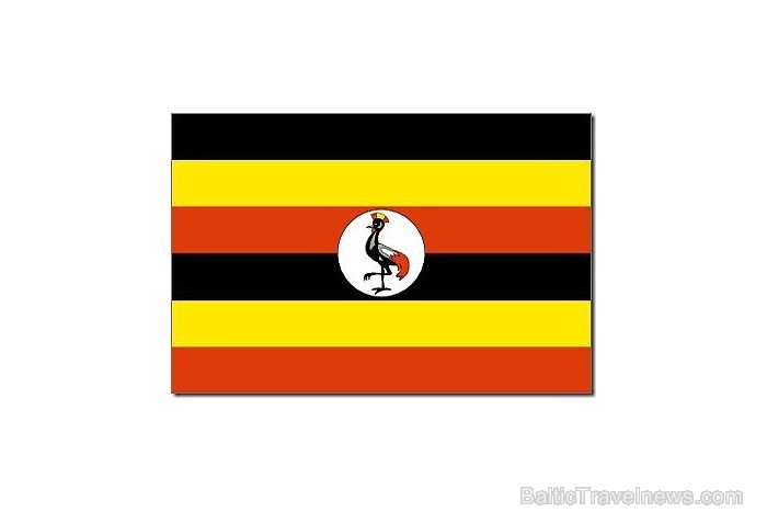 20. vietu ieņem Ugandas valsts karogs. Karoga centrā atrodas balts disks, uz kura attēlots nacionālais simbols - vainagdzērve. Melnā karoga krāsa simb 57686