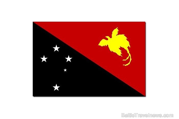 4. vietu ieņem Papua-Jaungvineja. Sarkanā un melnā ir valsts tradicionālās krāsas. Paradīzes putns, kas attēlots karogā peld gandrīz tikai Jaungvinejā 57703