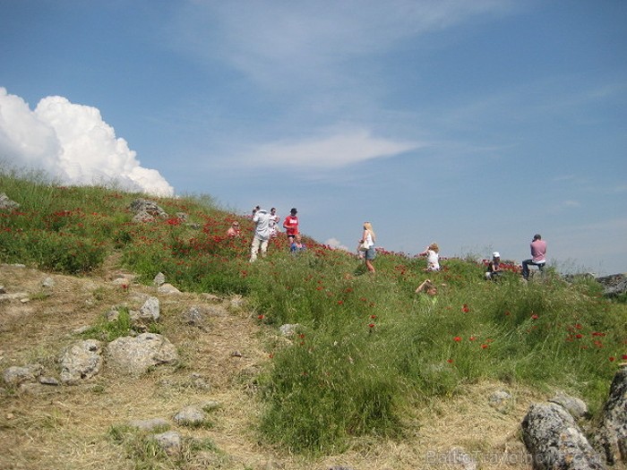 Pamukkale ir brīnumaina vieta Turcijā, kas ir slavena ar dziedinošiem ūdeņiem (Kleopatras baseinu), elpu aizraujošo ainavu (Baltās terases) un bagāto  60972