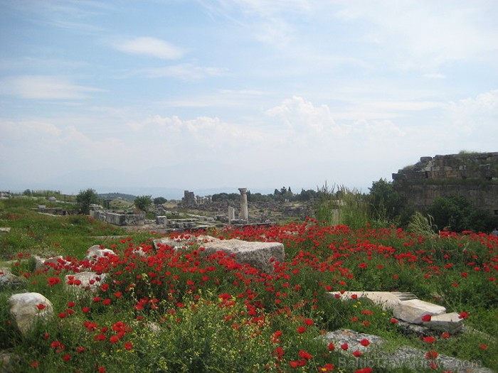 Pamukkale ir brīnumaina vieta Turcijā, kas ir slavena ar dziedinošiem ūdeņiem (Kleopatras baseinu), elpu aizraujošo ainavu (Baltās terases) un bagāto  61048