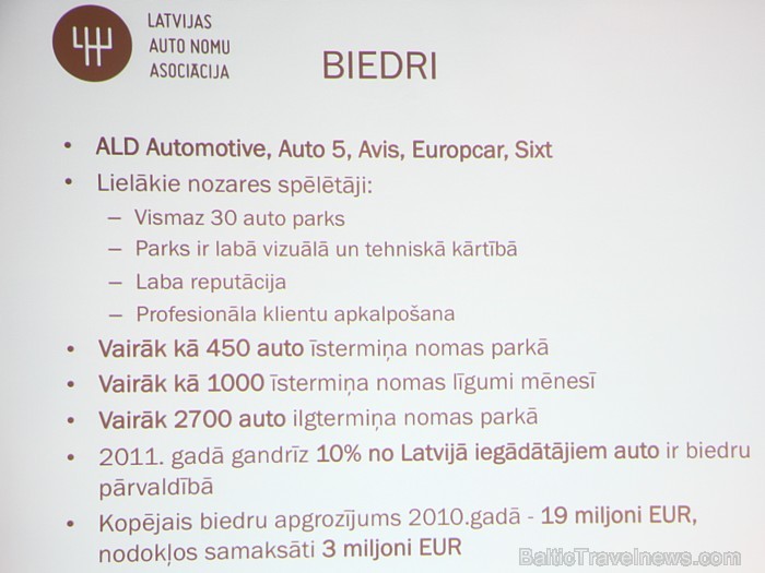 Latvijas auto nomu asociācijas dibināšana 6.10.2011 67684