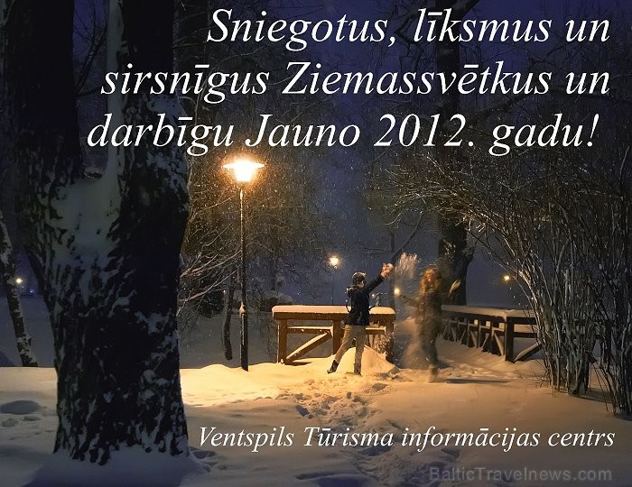 Paldies Ventspils Tūrisma informācijas centra kolektīvam un tā vadītājai Ingai Aulmanei personīgi par Ziemassvētku apsveikumu! www.ventspils.lv 70820