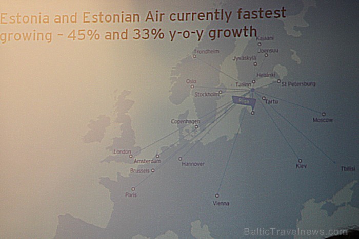 Igaunijas nacionālā lidsabiedrība Estonian Airlines ziņoja, ka katru gadu ir plānots atvērt 3-4 jaunus maršrutus - www.estonian-air.com 73107