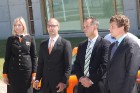 airBaltic prezidents Martins Gauss un Sixt vadītājs Baltijas valstīs Arnis Jaudzems preses konferencē 3