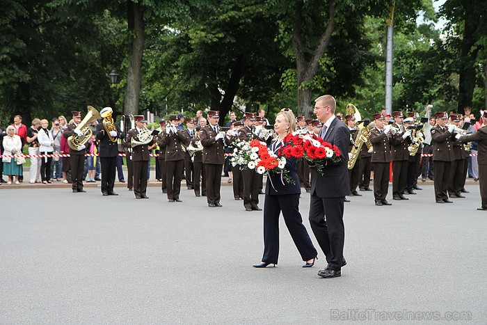 Rīgā darba vizītē ieradās ASV valsts sekretāre Hilarija Klintone. Foto: LR Ārlietu Ministrija 77816