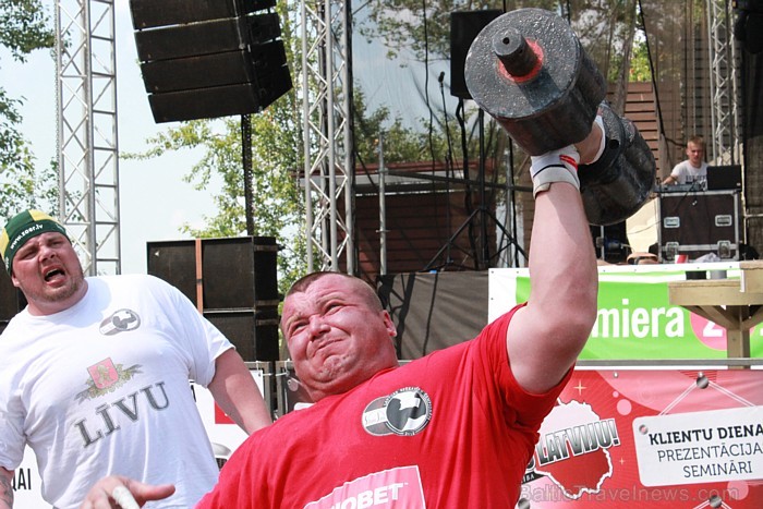 Jēkabpils pilsētas svētku laikā (07.07.2012) Latvijas Spēkavīri turpināja cīņu par Latvijas čempiona titulu. Foto: www.parstipru.lv 78540