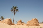 Vēja darinātās smilšu klintis Dbebcha ciemā (Tunisijā) 15