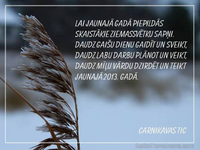 Paldies Carnikavas TIC un personīgi tūrisma speciālistei Ventai Alenai par Ziemassvētku apsveikumu! www.carnikava.lv 86586