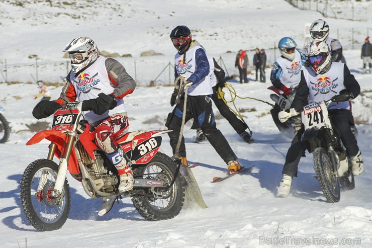 Blakus Cēsu pilsdrupām aizvadītas Red Bull Twitch’n’Ride skijoringa sacensības 143304