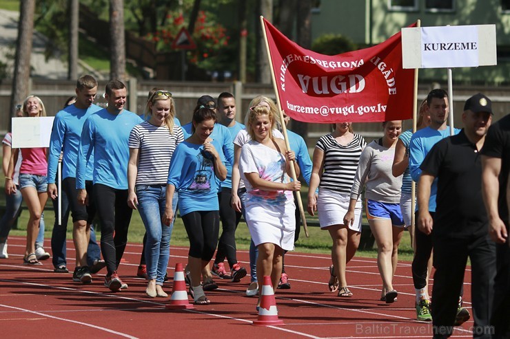 Valmierā, J. Daliņa stadionā, norisinās Latvijas čempionāts ugunsdzēsības sportā 177867