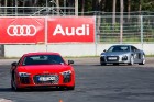 Travelnews.lv redakcija Biķernieku trasē 15.08.2016 izmēģina jaudīgos Audi R8 un RS sērijas automobiļus. Foto: Audi Sport 5