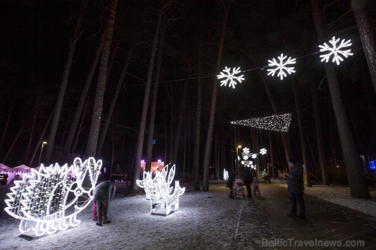 Jūrmalā - Dzintaru mežaparkā - atklāts Gaismas parks, kurā dažādos gaismas dekoros, skulptūrās jau otro gadu iemirdzas tūkstošiem LED gaismiņu. 239724