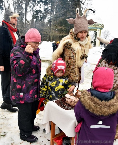 Kopā ar folkloristiem un latvisko tradīciju zinātājiem Alūksnē svinēja Meteņdienu, ejot rotaļās, lieloties, ēdot cūkas šņukuru, vizinoties no kalna un 245961