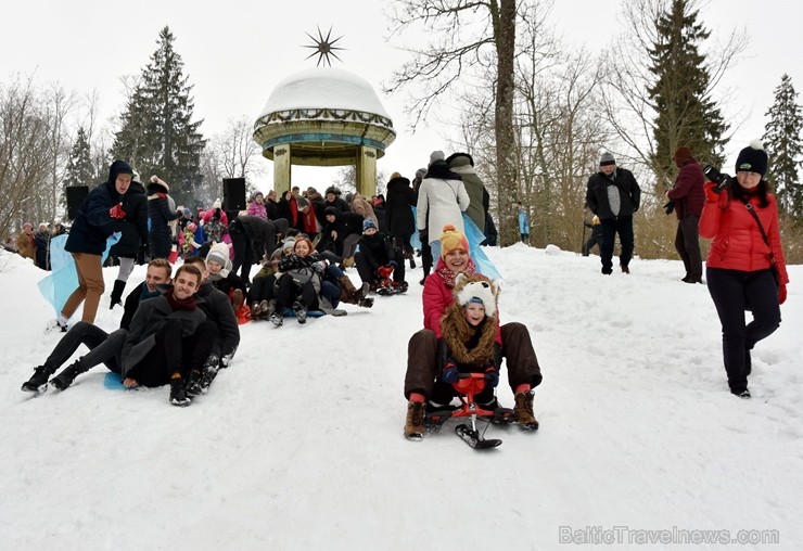 Kopā ar folkloristiem un latvisko tradīciju zinātājiem Alūksnē svinēja Meteņdienu, ejot rotaļās, lieloties, ēdot cūkas šņukuru, vizinoties no kalna un 245967