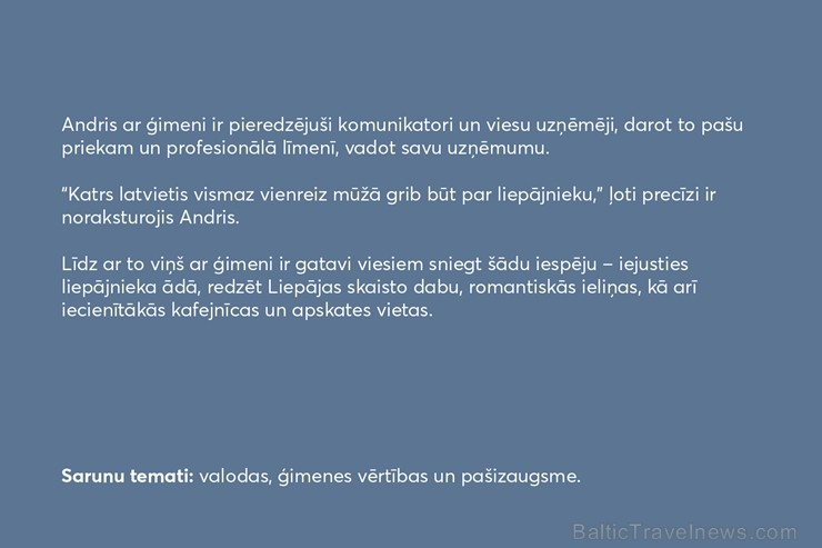 Liepājas pilsēta ikvienam Latvijas iedzīvotājam piedāvā iespēju atbraukt ciemos pie īstiem liepājniekiem un pavadīt neaizmirstamu nedēļas nogali Liepā 251125