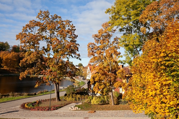 Deviņu pakalnu pilsēta Talsi rāmi pārklājas rudens zeltā 268307