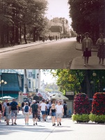 Jomas iela Majoros. Skats uz krustojumu ar Smilšu ielu Majoru stacijas virzienā, 1963. gads, foto E. Dambis. 13