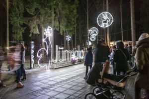 Jau trešo gadu Jūrmalā, Dzintaru mežaparkā, iemirdzējušās gaismas skulptūras un dekori, veidoti no tūkstošiem LED lampiņu virtenēm 13
