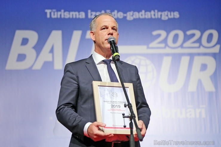 Sveicam «GADA CILVĒKS TŪRISMĀ 2019» laureātus tūrisma izstādē «Balttour 2020». Foto: Rojs Maizītis 275788