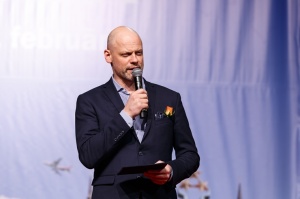 «Gada Cilvēks Tūrismā 2019» pasākuma vadītājs Valdis Melderis. Foto: Andrejs Terentjevs 4