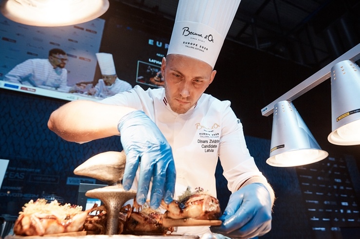 Latvijas pavāra Dināra Zvidriņa dalība Tallinas pavāru konkursā «Bocuse dor Europe 2020». Foto: bocusedor.com 292920