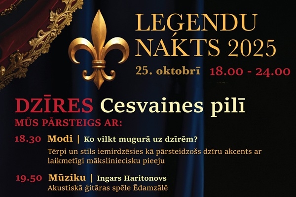 «Leģendu naktī 2025» Cesvaines pilī notiks aktivitātēm bagātas dzīres